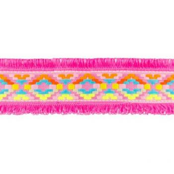 Gurtband 4 cm breit Ibiza-Style mit Fransen Pink